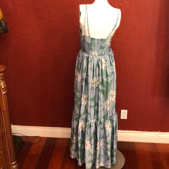 ModCloth Tiered Maxi Dress Green/Blue/white S - Picture 5 of 8